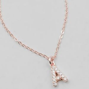 Never Worn Rose Gold Dainty “A” Necklace